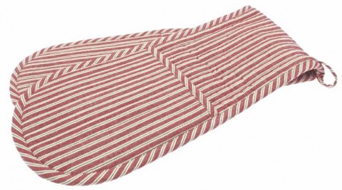 County Ticking Dorset Red double oven glove